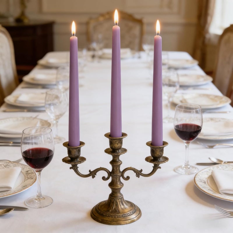Sihuida 12-Pack Dusty Purple Taper Candles, 10 Inch Unscented Dripless Candlesticks, Long-Lasting Burn Time of 7-8 Hours, Perfect for Home Décor, Weddings, and Events - Image 4
